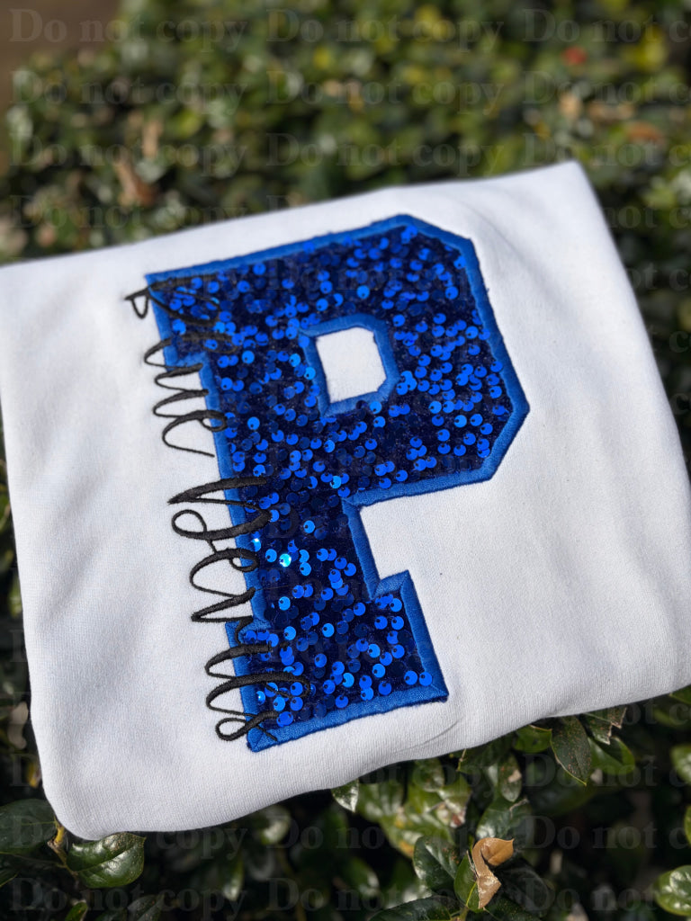 Custom Varsity Letter Sequin Crewneck
